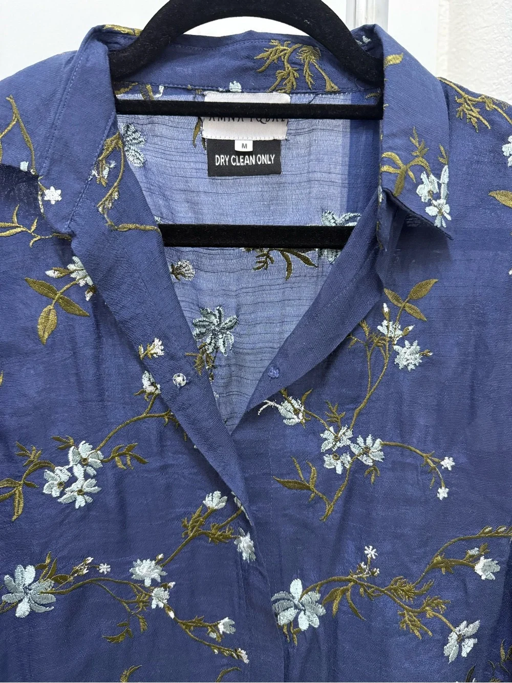 2pcs Floral threadwork Navy Button-Down Cordset Amna Iqbal